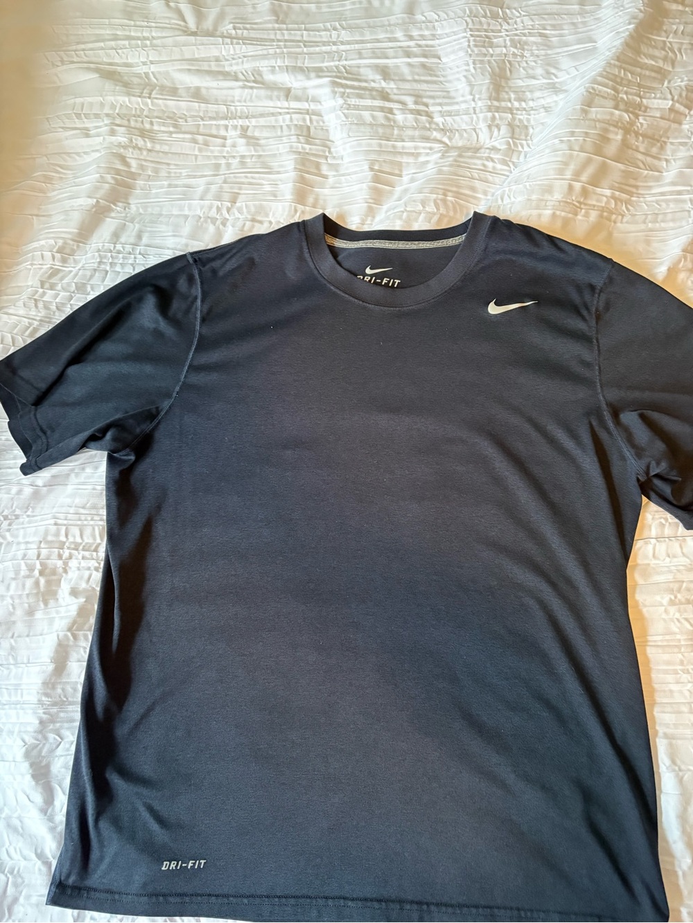 Nike Black Short-Sleeve Dri-FIT Tee with White Swoosh